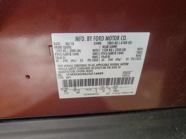 2018 FORD EXPLORER X 1FM5K8D88JGC14995