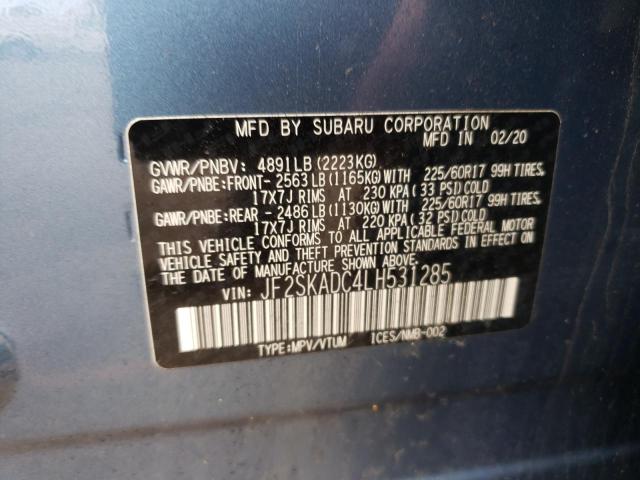 2020 SUBARU FORESTER JF2SKADC4LH531285