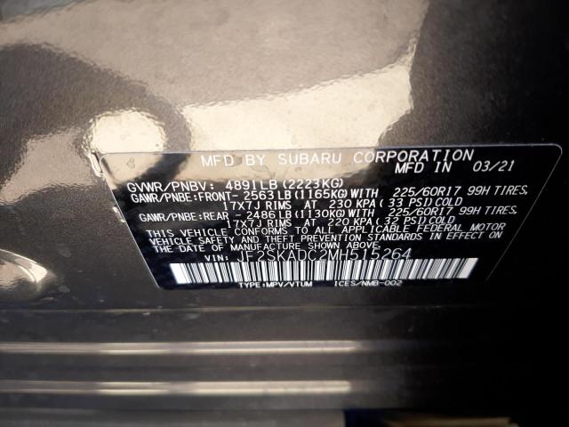 2021 SUBARU FORESTER JF2SKADC2MH515264