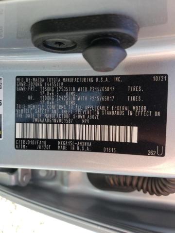 2022 TOYOTA COROLLA CR 7MUAAABG1NV001587