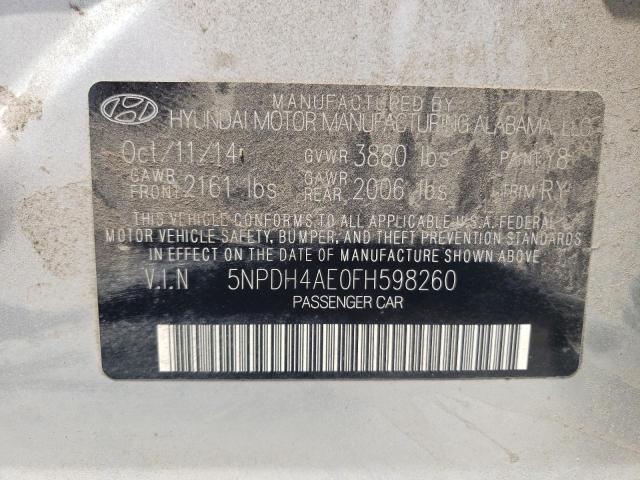 2015 HYUNDAI 260 5NPDH4AE0FH598260