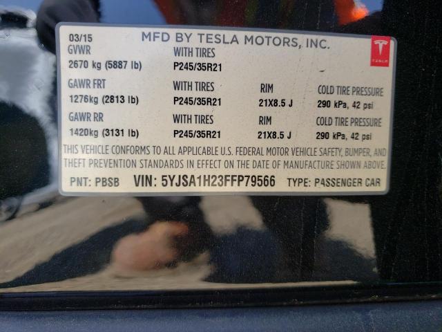 2015 TESLA MODEL S 85 5YJSA1H23FFP79566