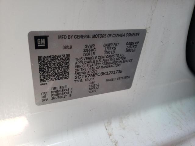 2019 GMC SIERRA LIM 2GTV2MEC8K1221735