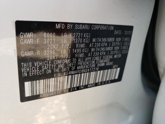 2022 SUBARU ASCENT TOU 4S4WMARD8N3417216