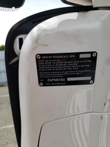 2022 VESPA PRIMAVERA ZAPM818G1N5802292