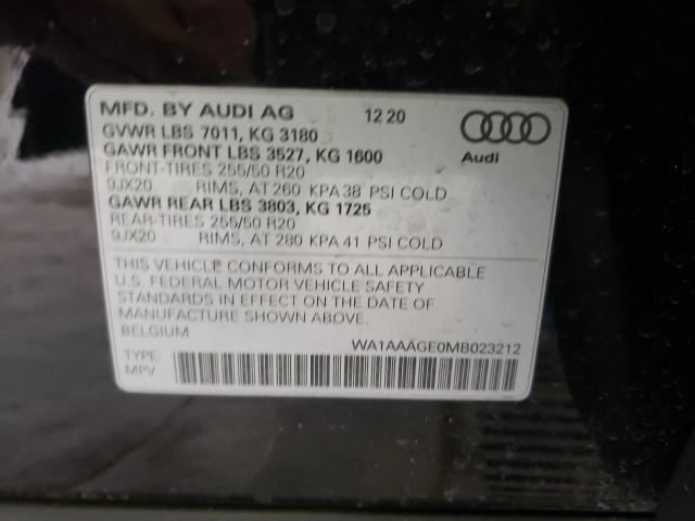 2021 AUDI E-TRON PRE WA1AAAGE0MB023212