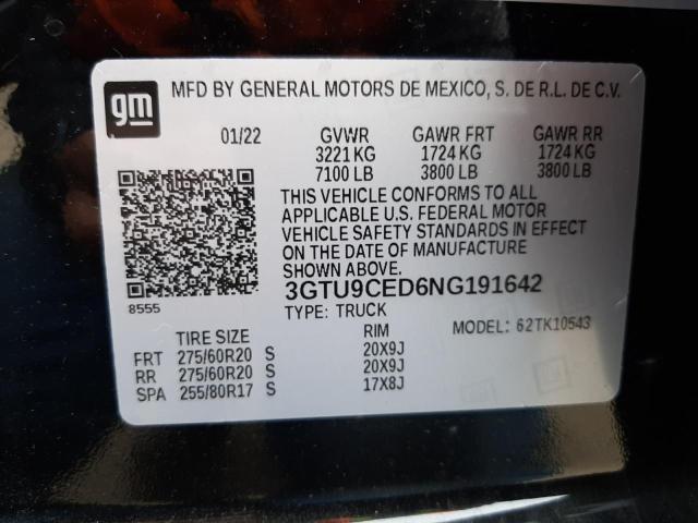 2022 GMC SIERRA 3GTU9CED6NG191642