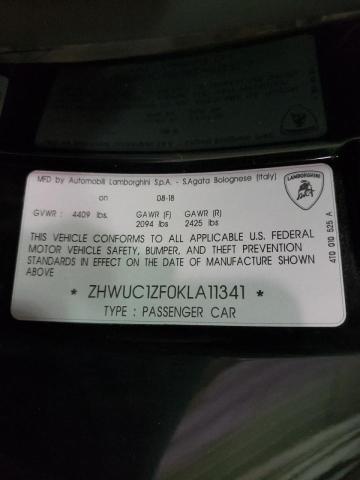 2019 LAMBORGHINI HURACAN - ZHWUC1ZF0KLA11341
