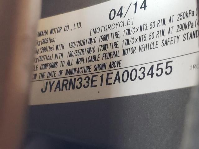 2014 YAMAHA FZ09 JYARN33E1EA003455