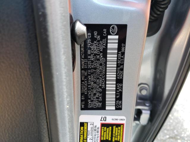 2022 LEXUS ES300H 58ACA1C1XNU017137