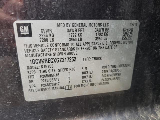 1GCVKRECXGZ217262 Chevrolet Silverado 2016. Фото: 9
