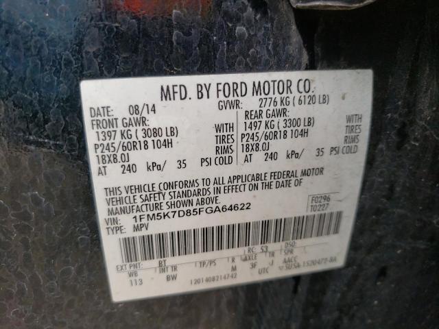 2015 FORD EXPLORER X 1FM5K7D85FGA64622