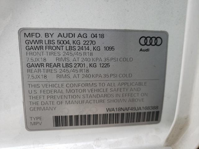 2018 AUDI A4 ALLROAD WA18NAF49JA168388