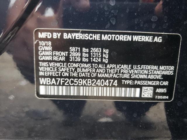 VIN WBA7F2C59KB240474 2019 BMW 7 Series, XI no.10