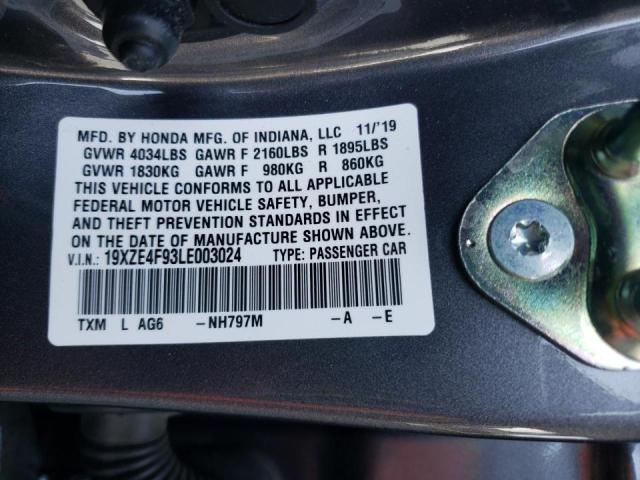 2020 HONDA INSIGHT TO 19XZE4F93LE003024
