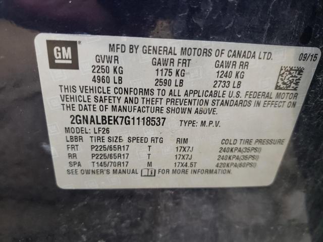 2016 CHEVROLET EQUINOX LS 2GNALBEK7G1118537