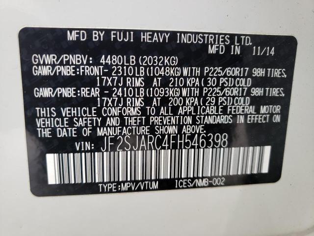 2015 SUBARU FORESTER 2 - JF2SJARC4FH546398