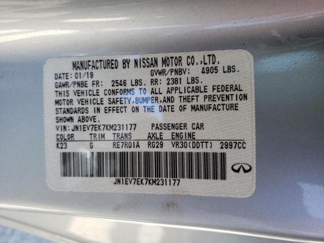 2019 INFINITI Q60 PURE JN1EV7EK7KM231177