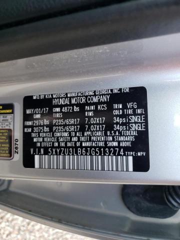 5XYZU3LB6JG513274 Hyundai Santa Fe S 2018. Фото: 9