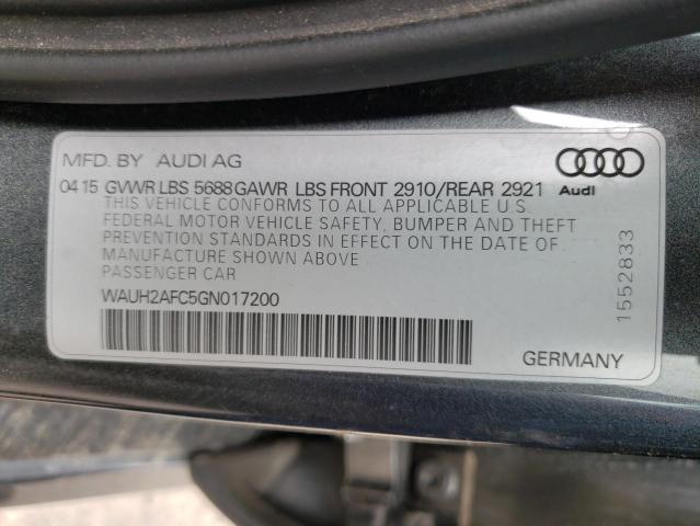 2016 AUDI S6 PRESTIG WAUH2AFC5GN017200