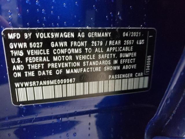 2021 VOLKSWAGEN ARTEON SEL WVWSR7AN9ME009967