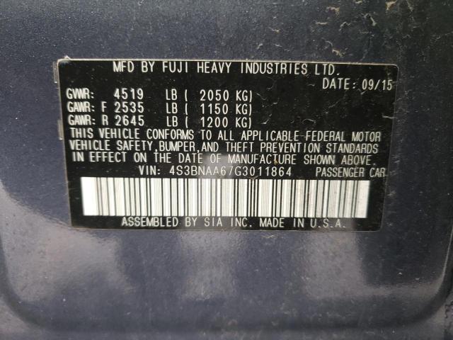 2016 SUBARU LEGACY 2.5 4S3BNAA67G3011864