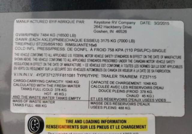 2015 CHEVROLET .CK2500 4YDF37127FF811081