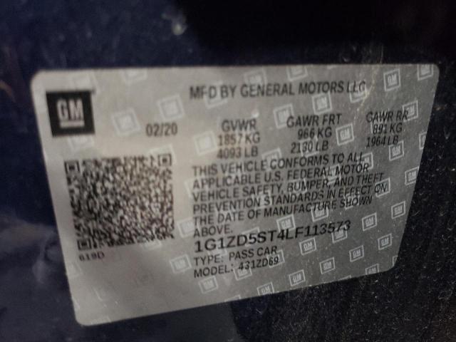 1G1ZD5ST4LF113573 Chevrolet Malibu Lt 2020. Фото: 9