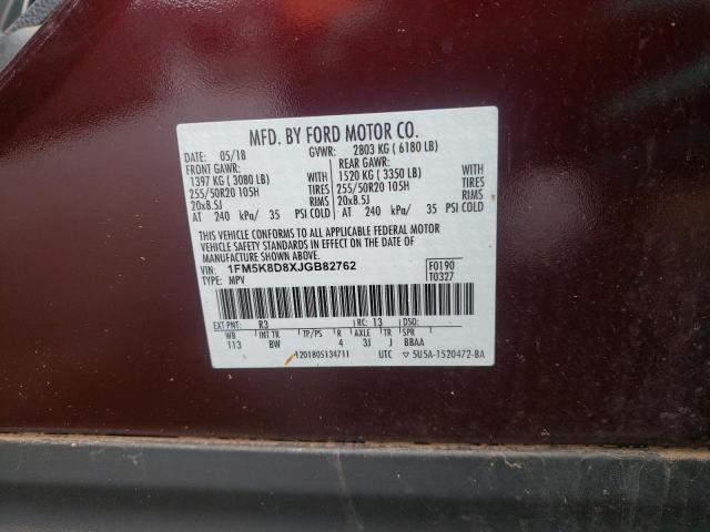 2018 FORD EXPLOR XLT 1FM5K8D8XJGB82762