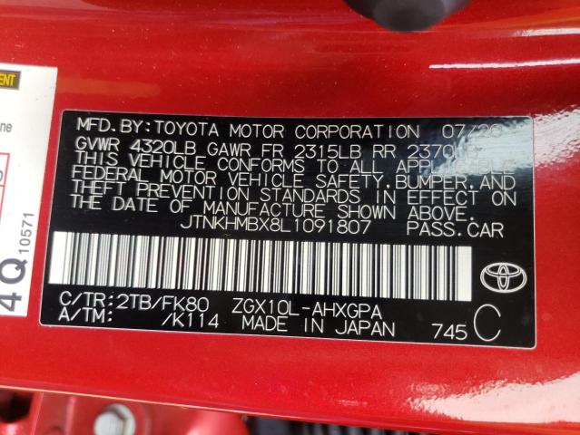 2020 TOYOTA C-HR XLE JTNKHMBX8L1091807