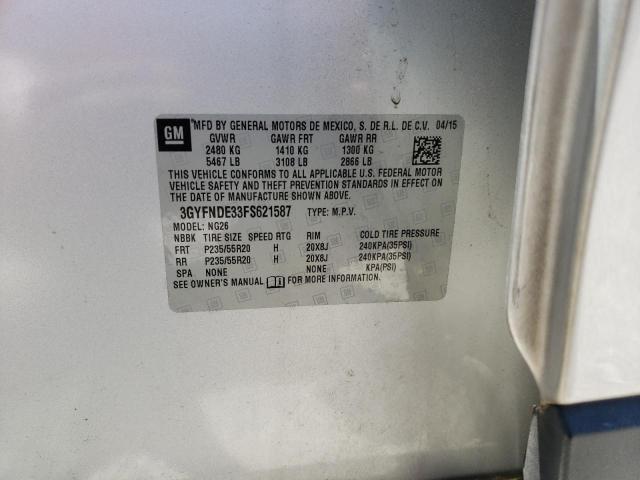 3GYFNDE33FS621587 Cadillac Srx Premium Collection