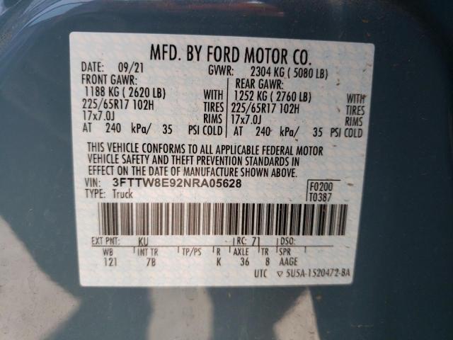 2022 FORD MAVERICK X 3FTTW8E92NRA05628