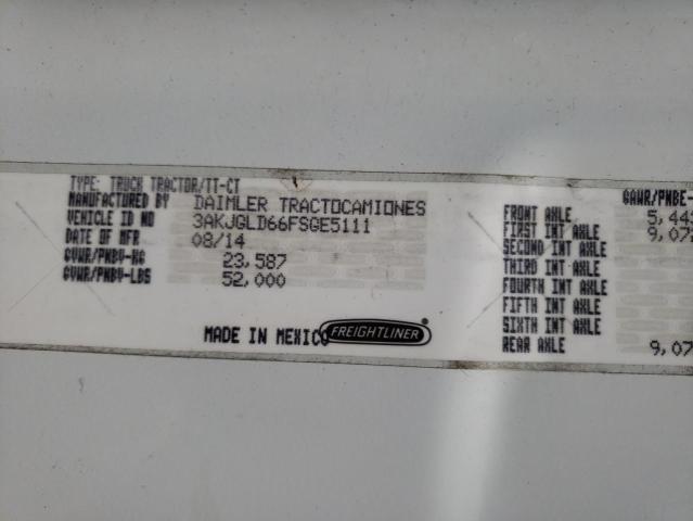 3AKJGLD66FSGE5111 Freightliner Cascadia 1 2015. Фото: 9