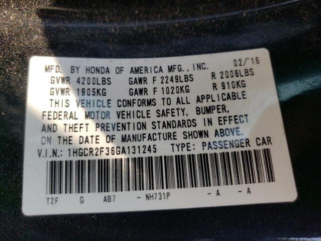 1HGCR2F36GA131245 Honda Accord Lx 2016. Фото: 9