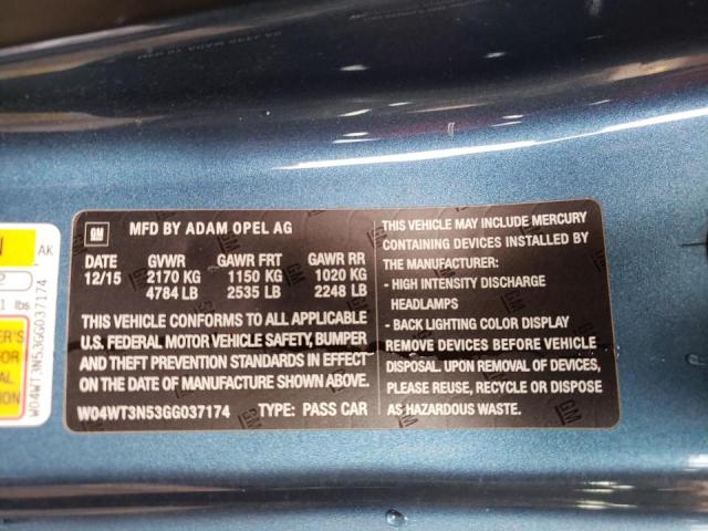 2016 BUICK CASCADA PR W04WT3N53GG037174