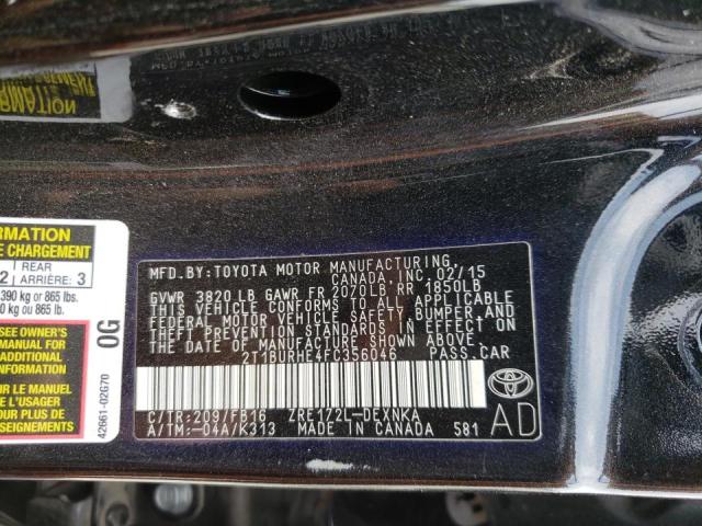2015 TOYOTA COROLLA L 2T1BURHE4FC356046