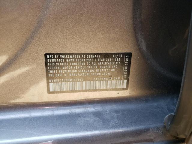 2017 VOLKSWAGEN GOLF R WVWVF7AU9HW141902