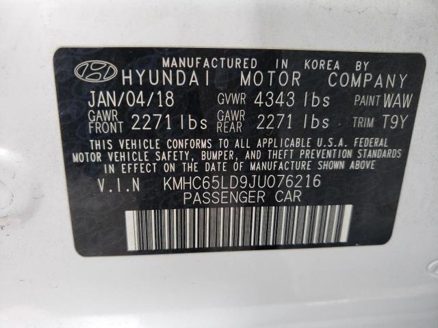2018 HYUNDAI IONIQ KMHC65LD9JU076216