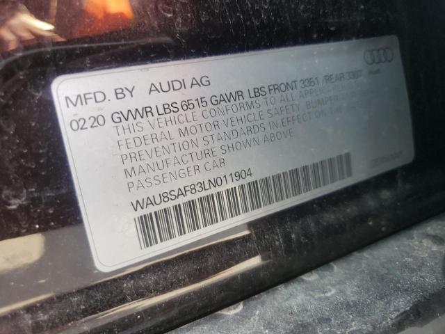 2020 AUDI S8 WAU8SAF83LN011904