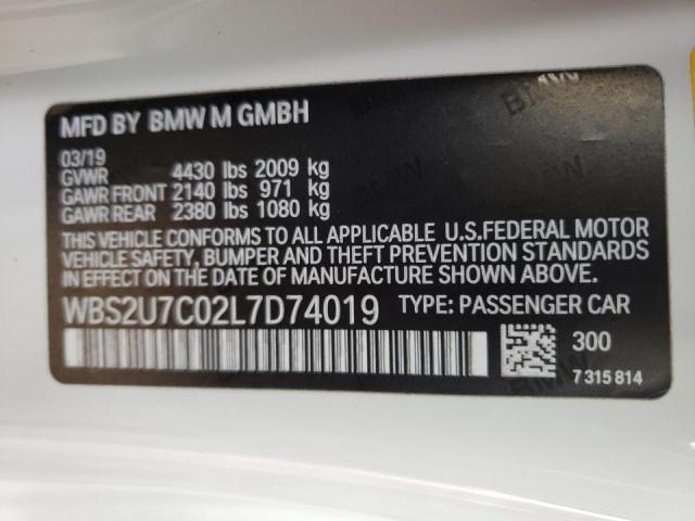 2020 BMW M2 COMPETI WBS2U7C02L7D74019