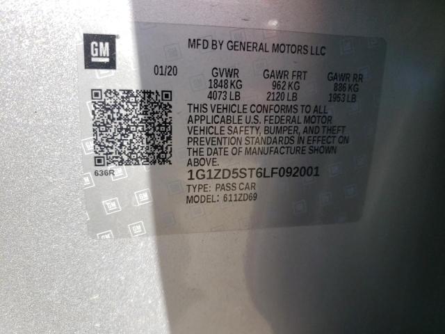 1G1ZD5ST6LF092001 Chevrolet Malibu Lt 2020. Фото: 9