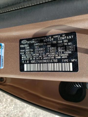 2021 HYUNDAI NEXO BLUE KM8J74A69MU014788