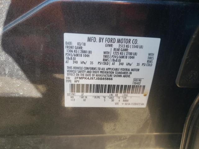 2FMPK4J97JBB85866 Ford Edge Sel 2018. Фото: 9