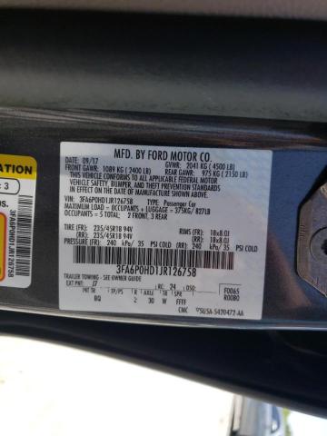 3FA6P0HD1JR126758 Ford Fusion Se 2018. Фото: 9