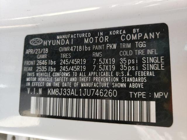 2018 HYUNDAI TUCSON SPO KM8J33AL1JU746260