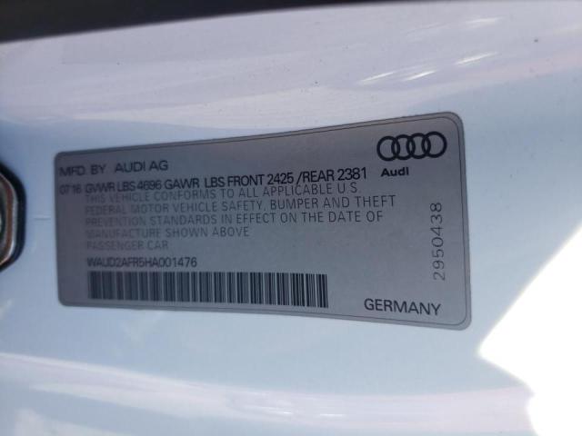 2017 AUDI A5 SPORT WAUD2AFR5HA001476