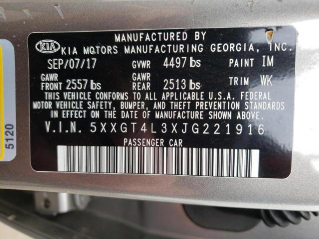 5XXGT4L3XJG221916 Kia Optima Lx 2018. Фото: 9