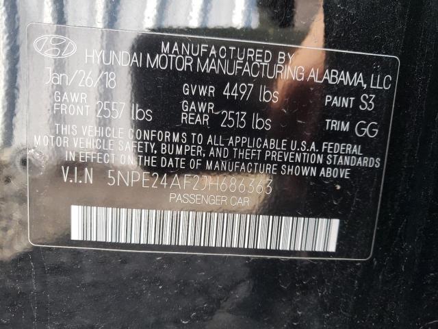5NPE24AF2JH686363 Hyundai Sonata Se 2018. Фото: 9