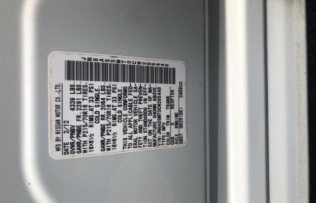 JN8AS5MT0CW285448 Nissan Rogue S 2012. Фото: 9