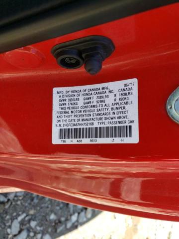 2017 HONDA CIVIC SI 2HGFC3A57HH752168